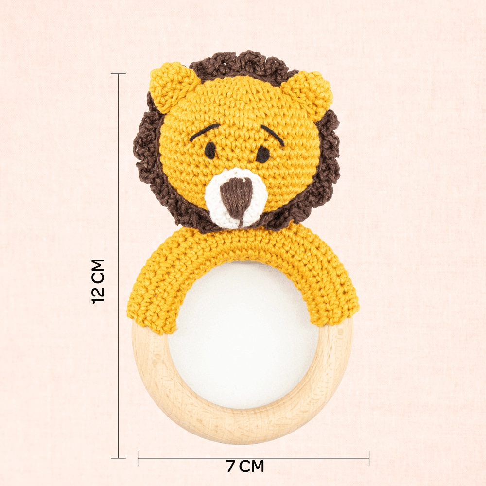 Crochet Ring Rattle Toy - Suitable for 0 month & above premium cotton yarn Tiger