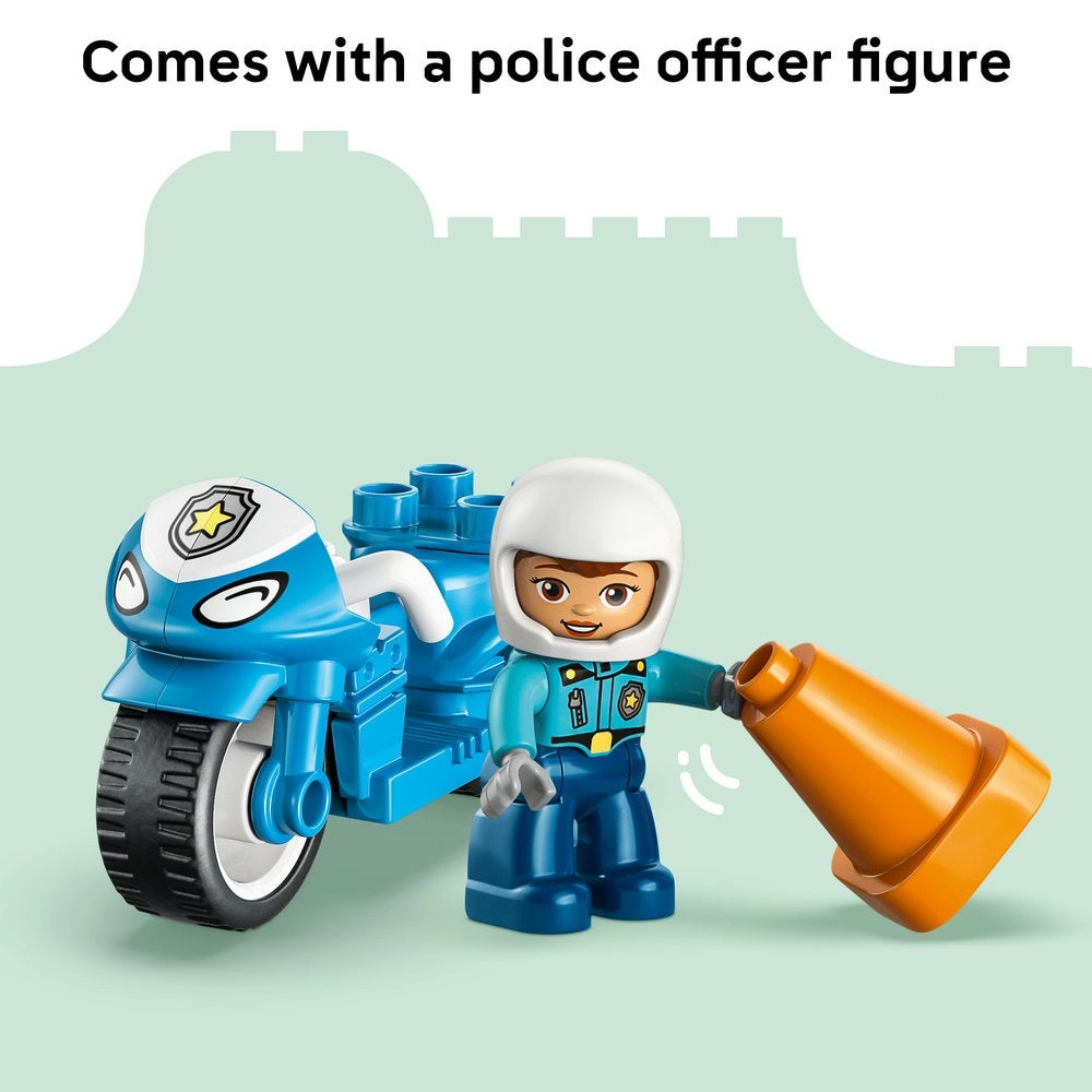Blue Police Motorcycle (10471) - DUPLO