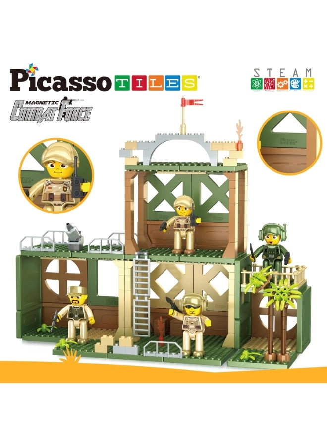 Magnet Tile Building Brick Blocks Playset - Military 186 pcs