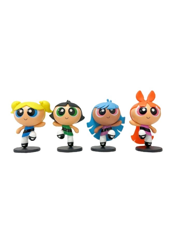 halamodo Blossom + Bubbles + Buttercup + Mojo Jojo - The Powerpuff Girls - Figure Set