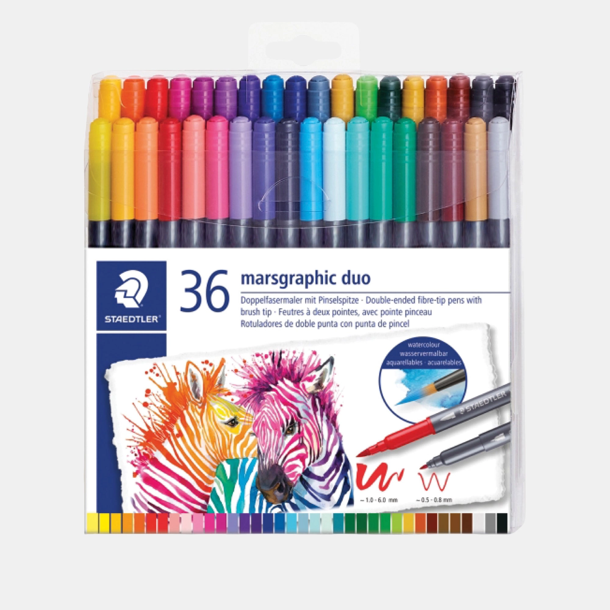 Staedtler Marsgraphic - 36 Assorted Colours 1.0-6.0mm 0.5-0.8mm
