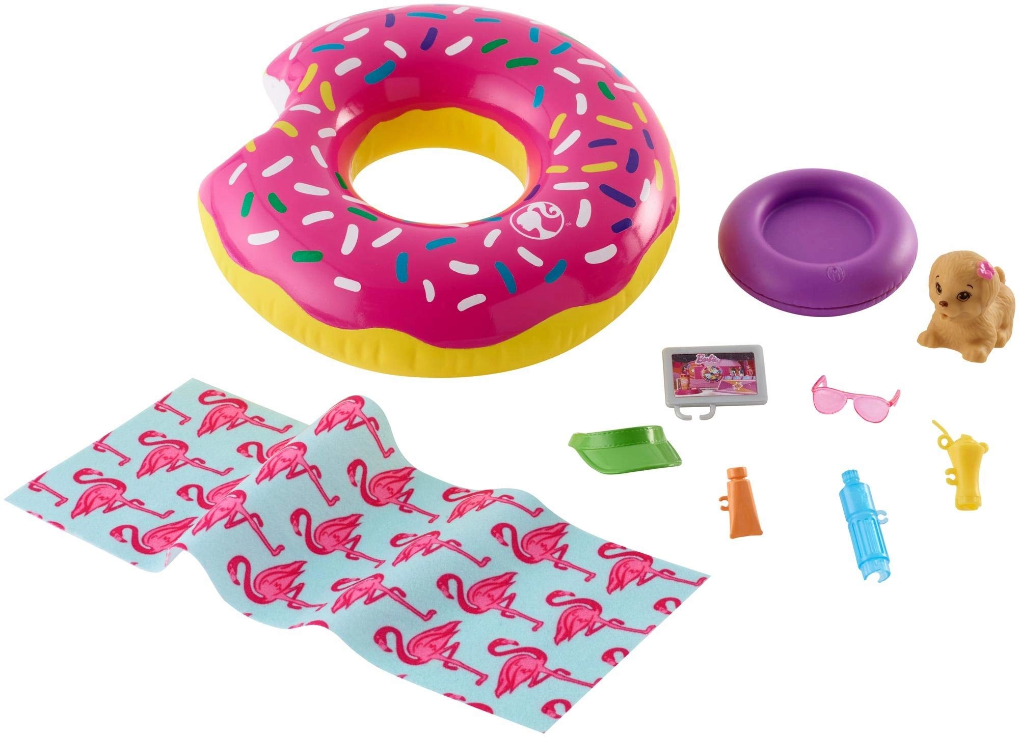 Barbie Outdoor Furniture Set - Donut Floatie 8 Themed Accessories