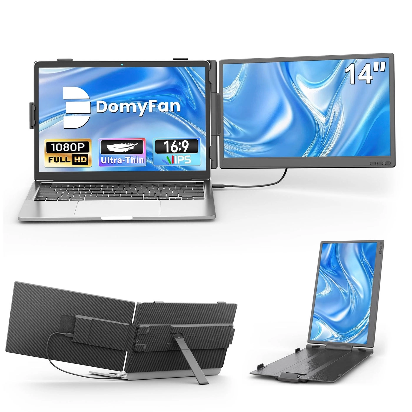 domyfan Laptop Screen Extender - 14" 1080P IPS