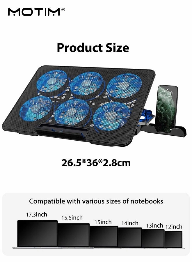 Laptop Cooling Pad - 6 Fans 12-17 Inch