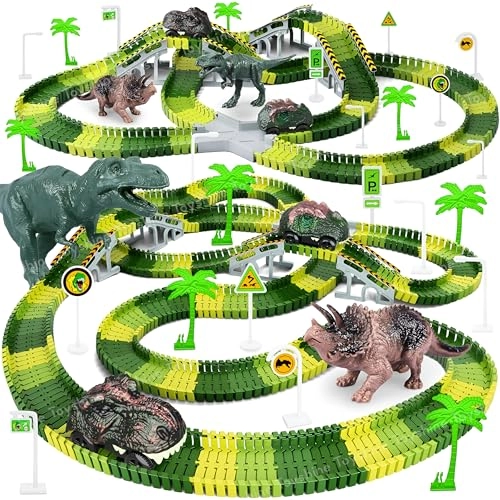 Flexible Dinosaur World Road Race Track - 36 months - 10 years 199 pieces