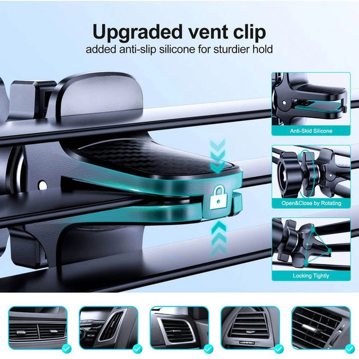 Car Dashboard Phone Holder - 360-degree Rotation 4.7-6.7 Inch