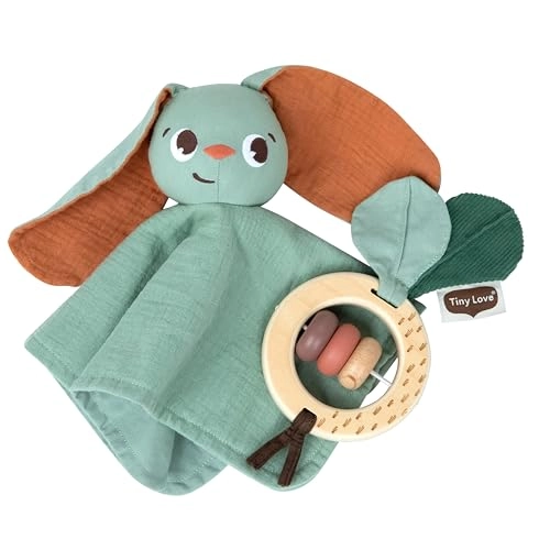 Soft Bunny Rattle - Wood Fabric Forest 1 count