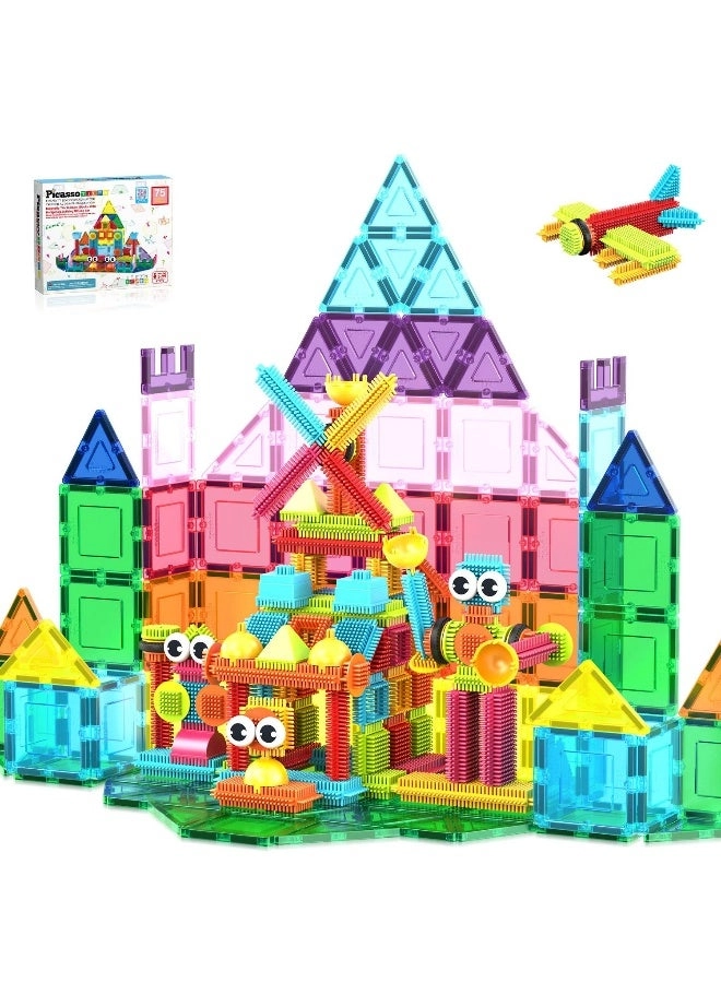 Magnetic Tiles and Soft Hedgehog Building Block Set - 75 pcs
