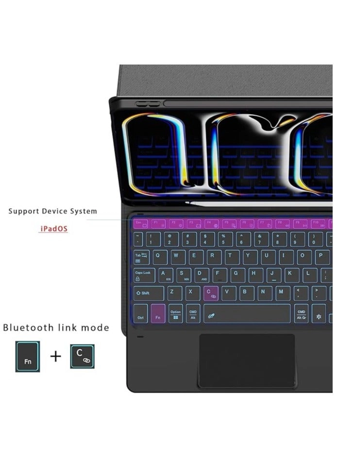 Keyboard Case with Trackpad and Pencil Holder for iPad Pro 11-inch (M4, 2024)