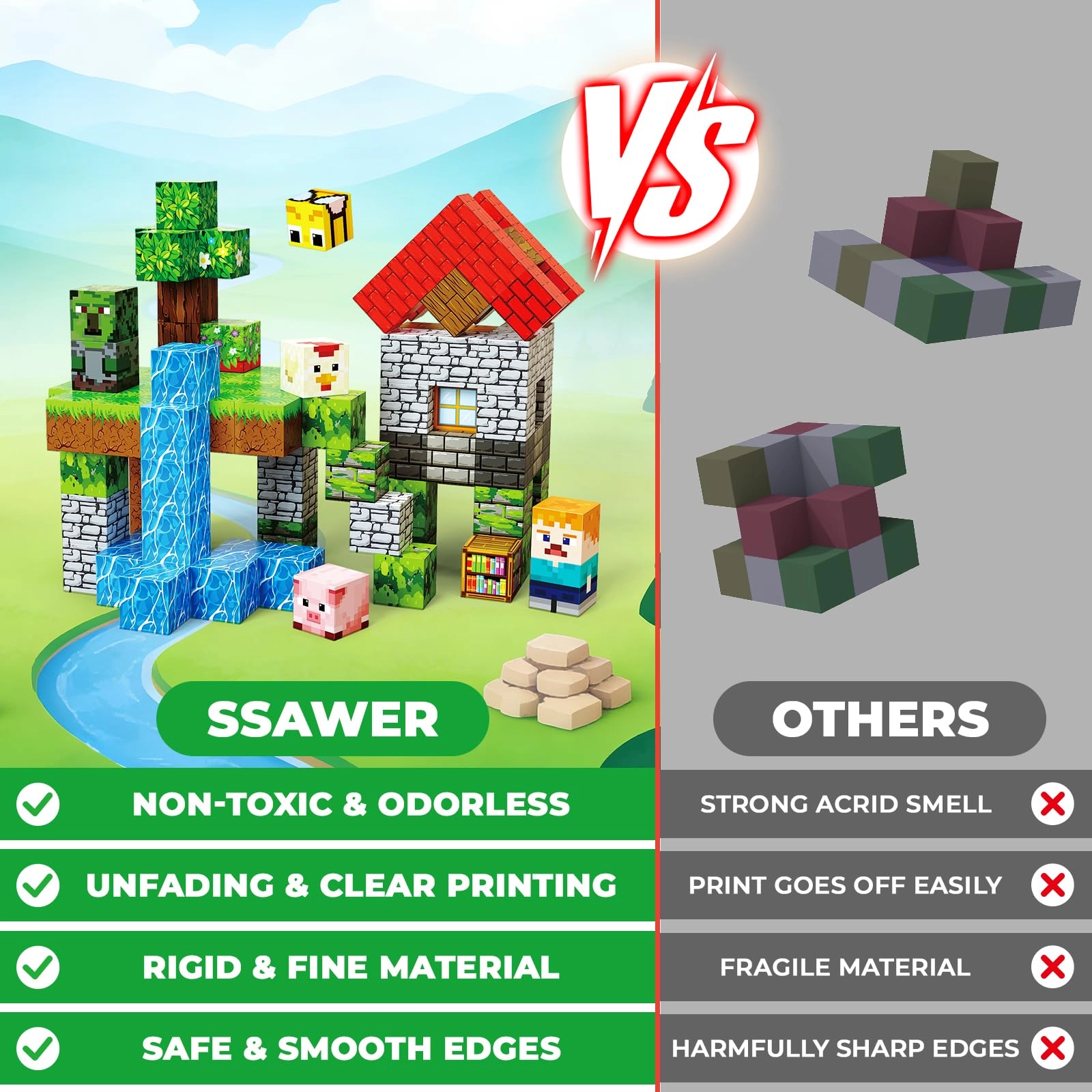 Magnetic Blocks - 100 pcs