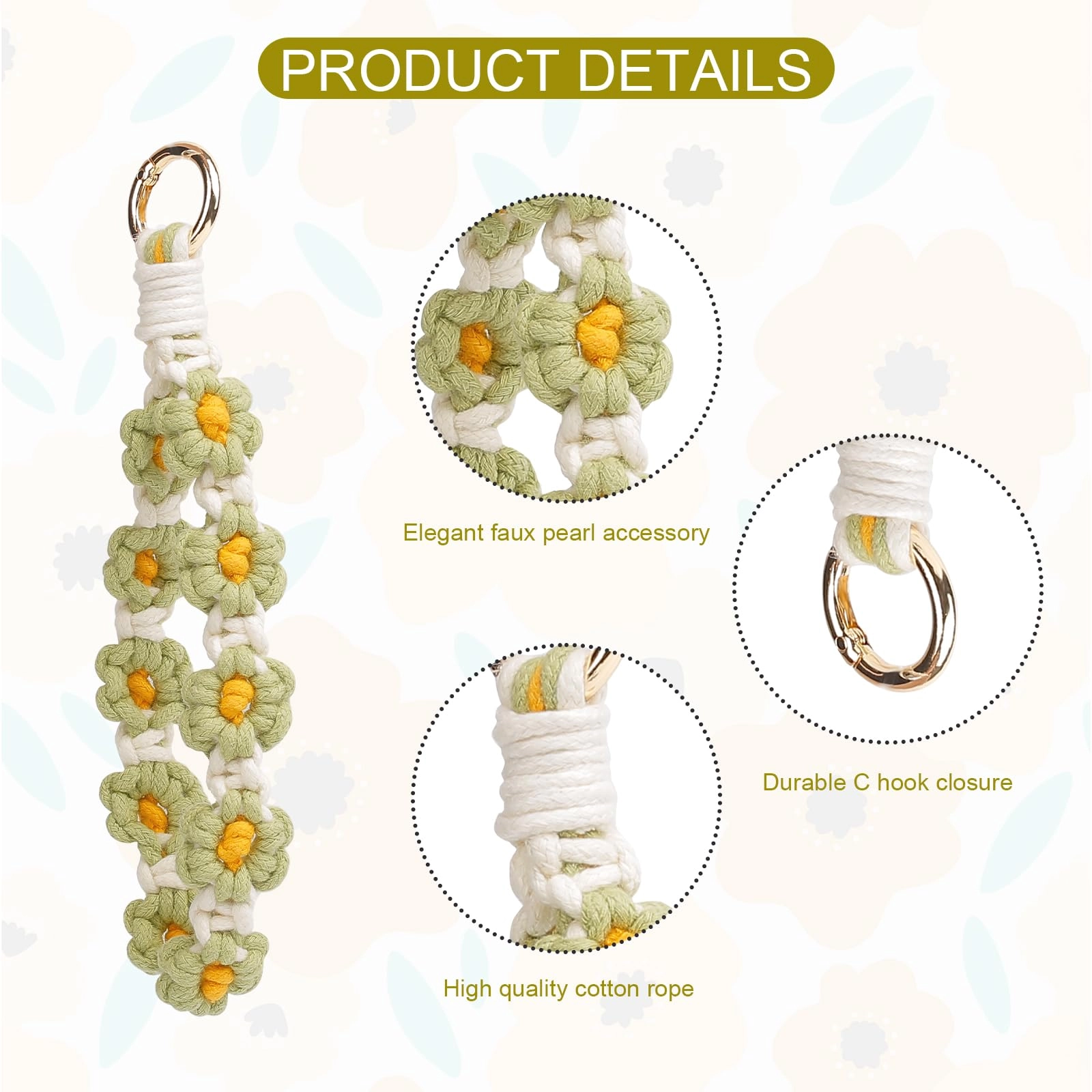 Boho Macrame Keychain - Car