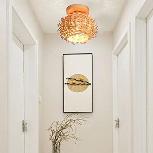 Bamboo Flush Ceiling Light
