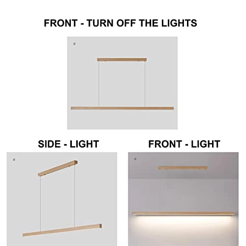 Wooden Linear Ceiling Light - 3000K-6000K Dimmable