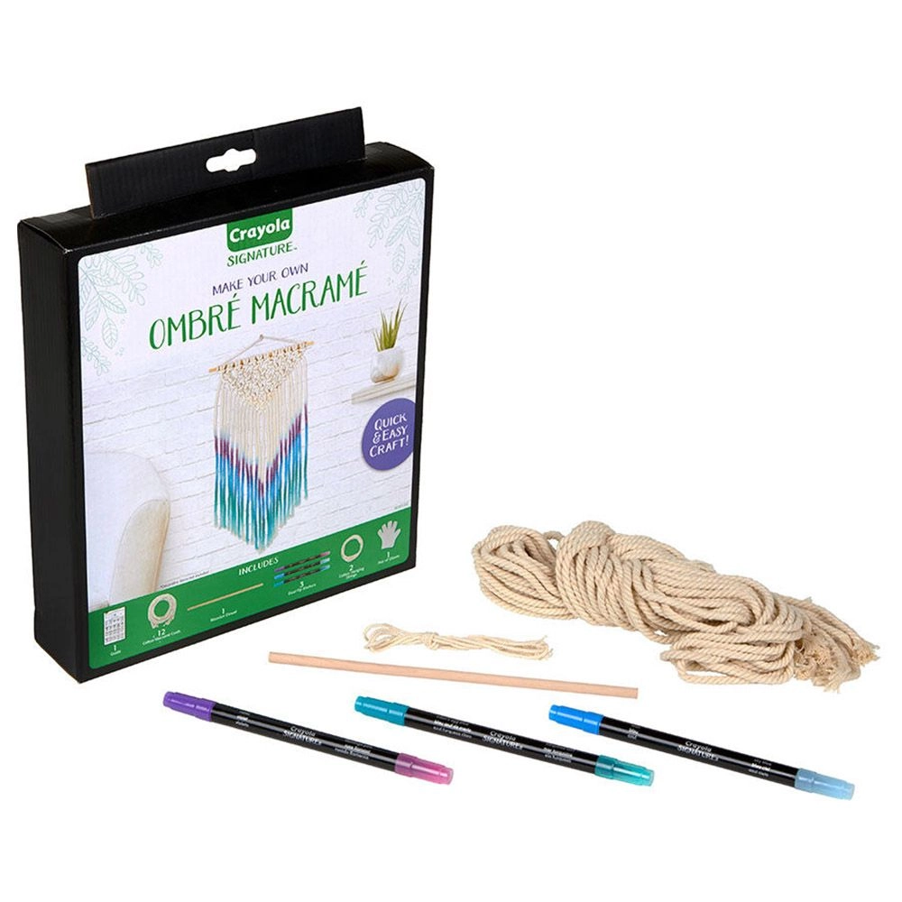 Crayola Signature Ombre Macrame Wall Hanging Kit - Light Brown 14+