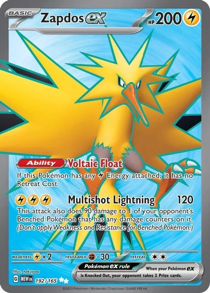 Pokémon Zapdos ex 192/165