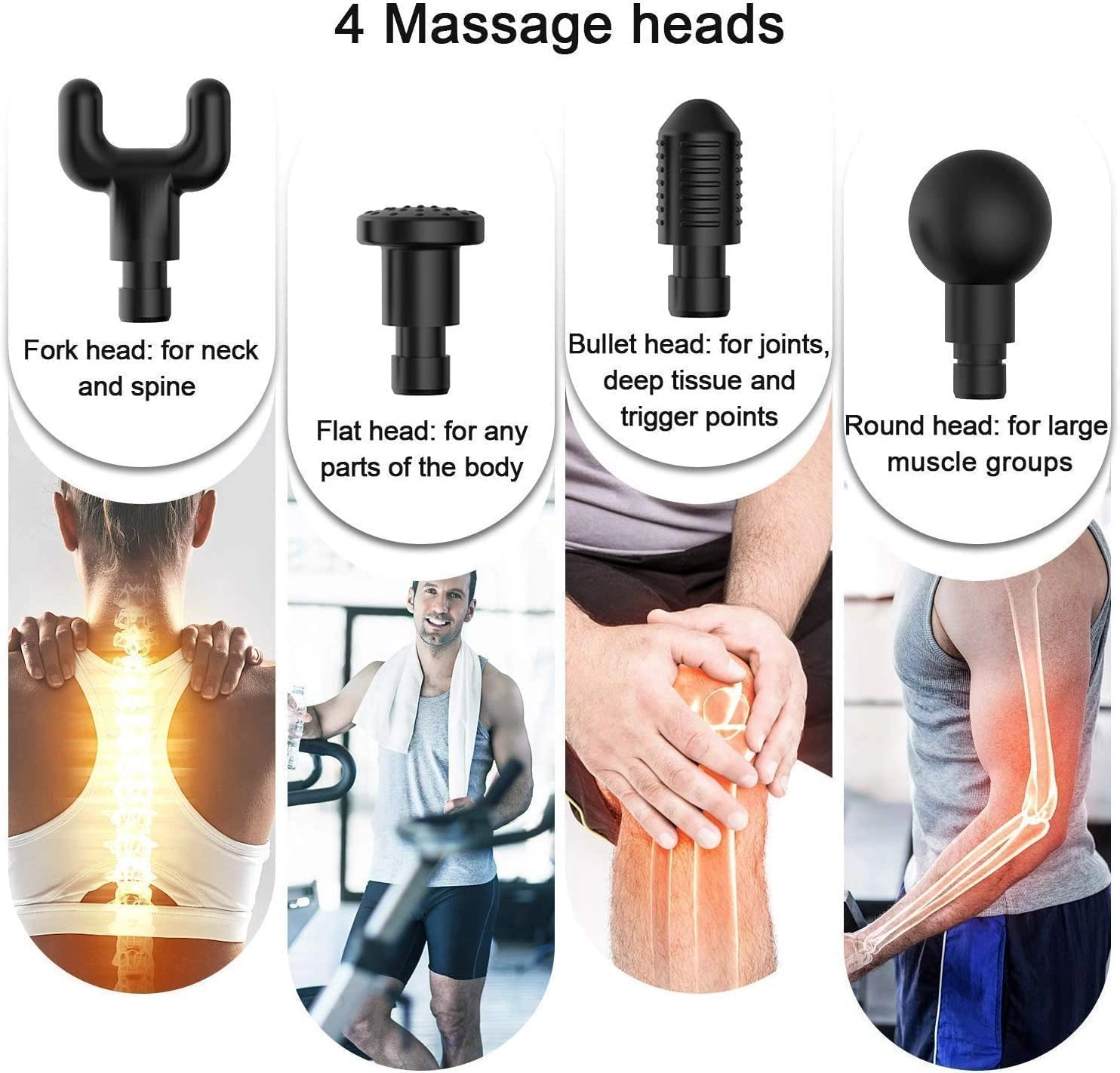 Gun Massager - 8 Heads 32 Gears Massage Gun