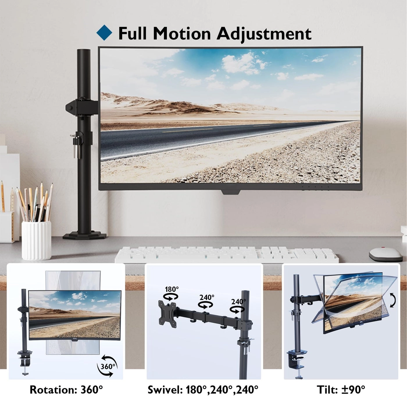 Single Monitor Arm - 13-32 inch 75/100