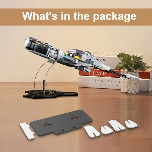 Acrylic Display Stand for Lego Star Wars 75325 The Mandalorian's N-1 Starfighter Set - 5 MM Transparent Clear