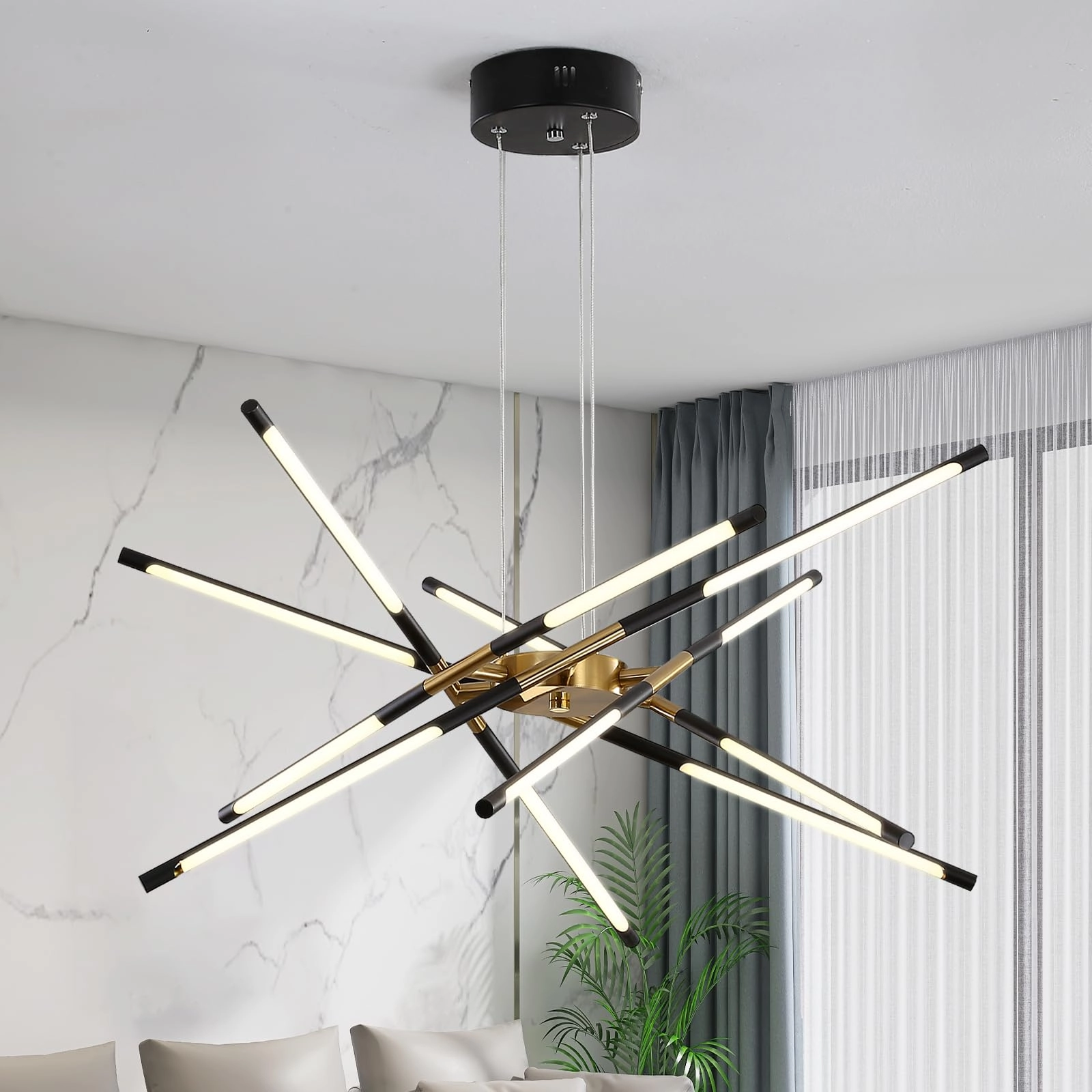 minifair Modern Sputnik Chandeliers - 3000K-6000K Dimmable