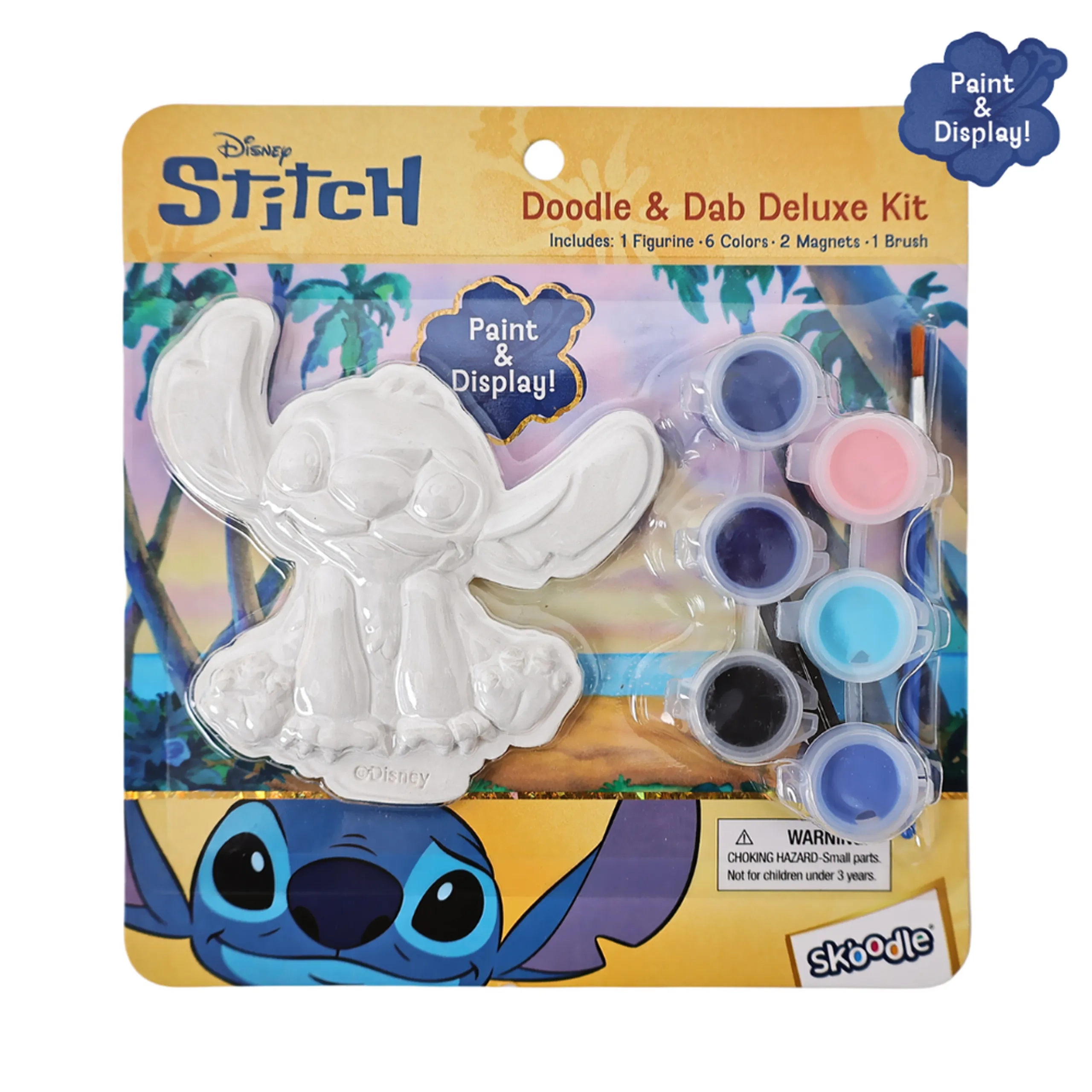 Lilo And Stitch Paint Your Own Stitch Figurine Kit - 1 Figure 6 Colors 2 Magnets 1 Brush