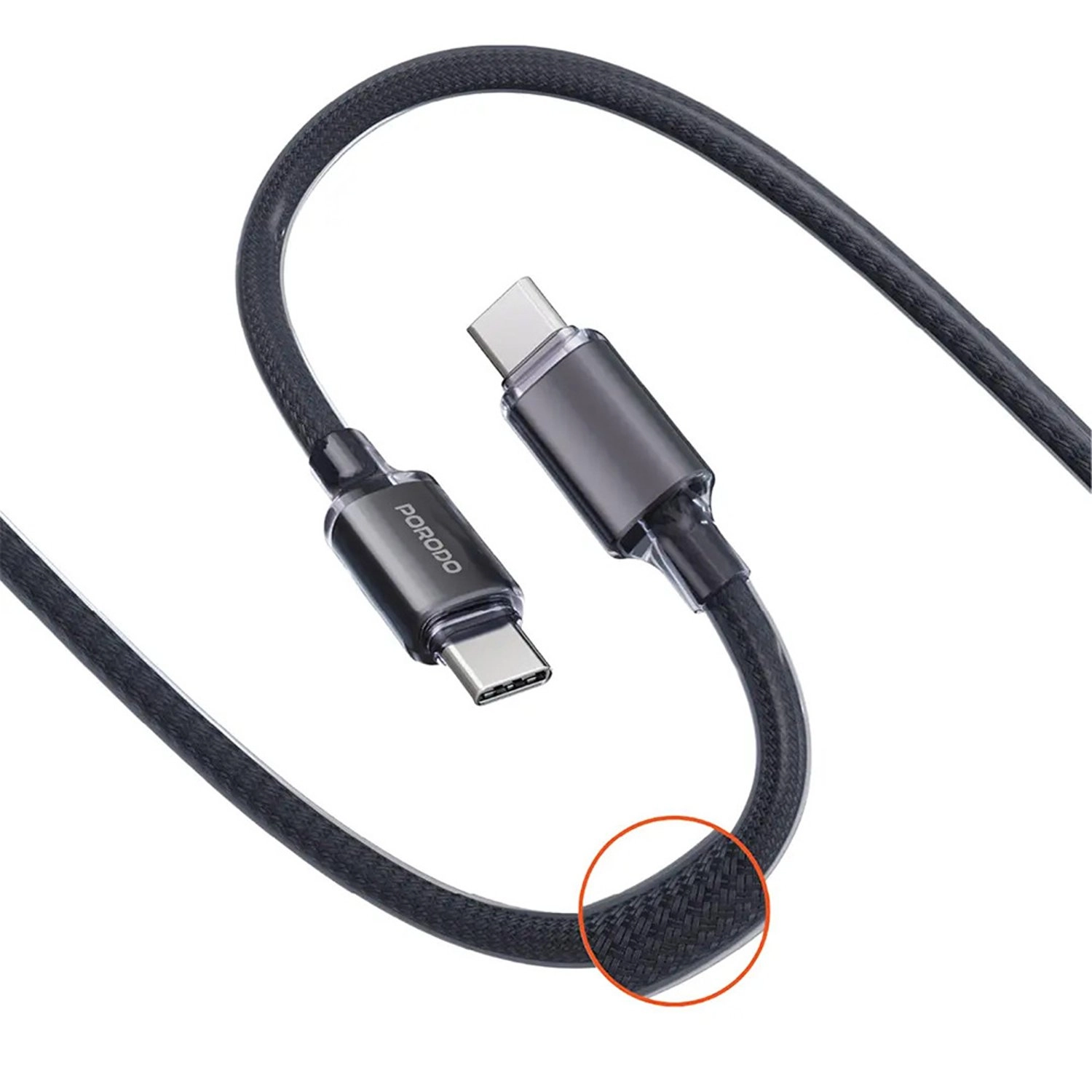 Porodo USB-C To USB-C Cable 60W USB-C to USB-C 1m