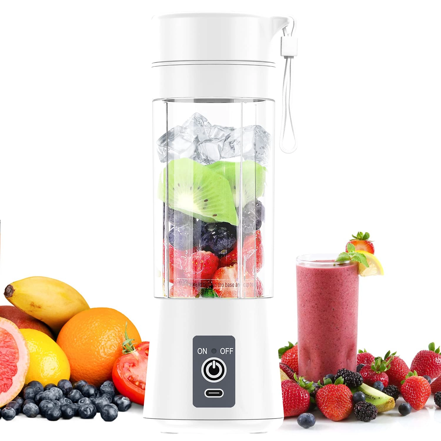 TopAufell Portable Blender - USB Rechargeable 6 3D Blades