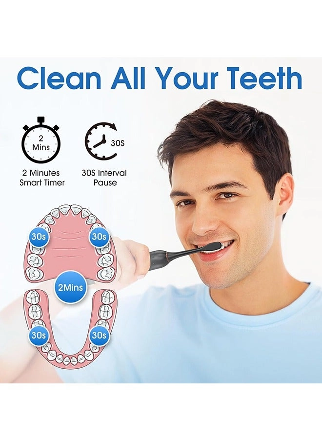 Sonic Electric Toothbrush - 10 Brush Heads Travel Case 180 Days on a Single Charge