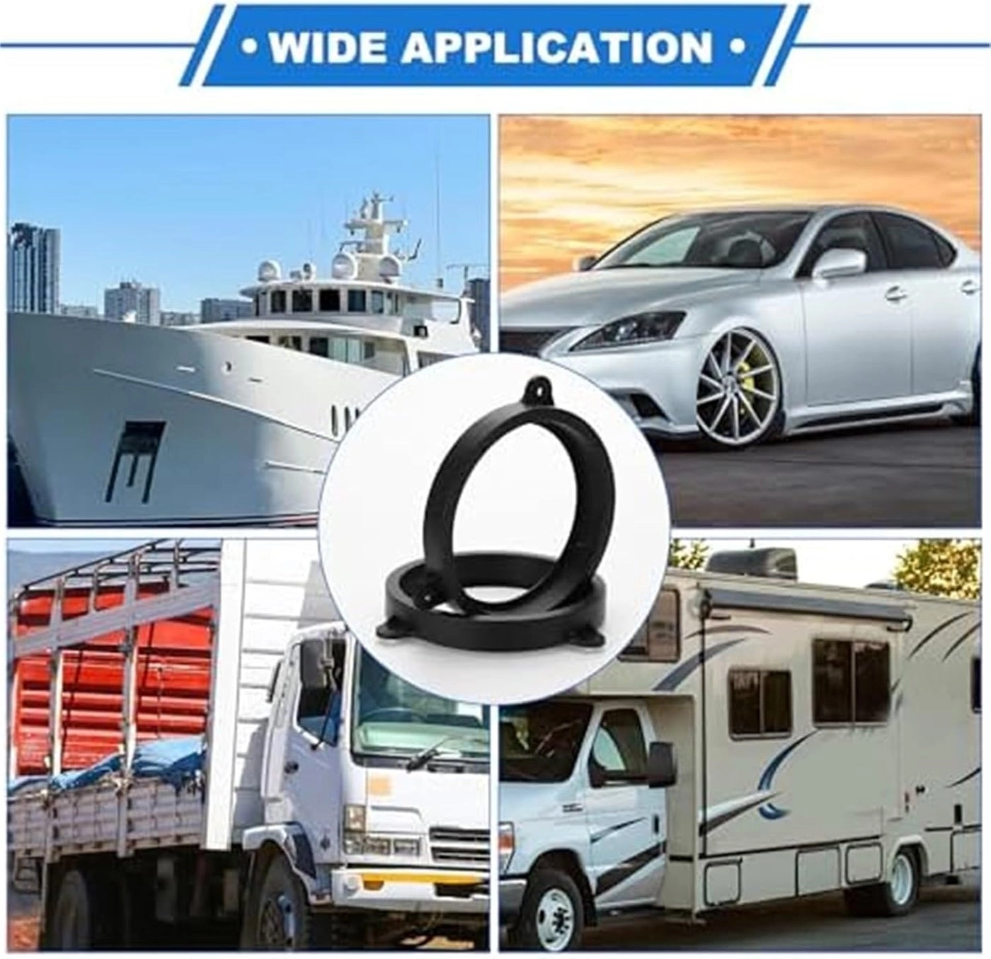 Speaker Spacer Ring - 6.5 inch 2 pieces black