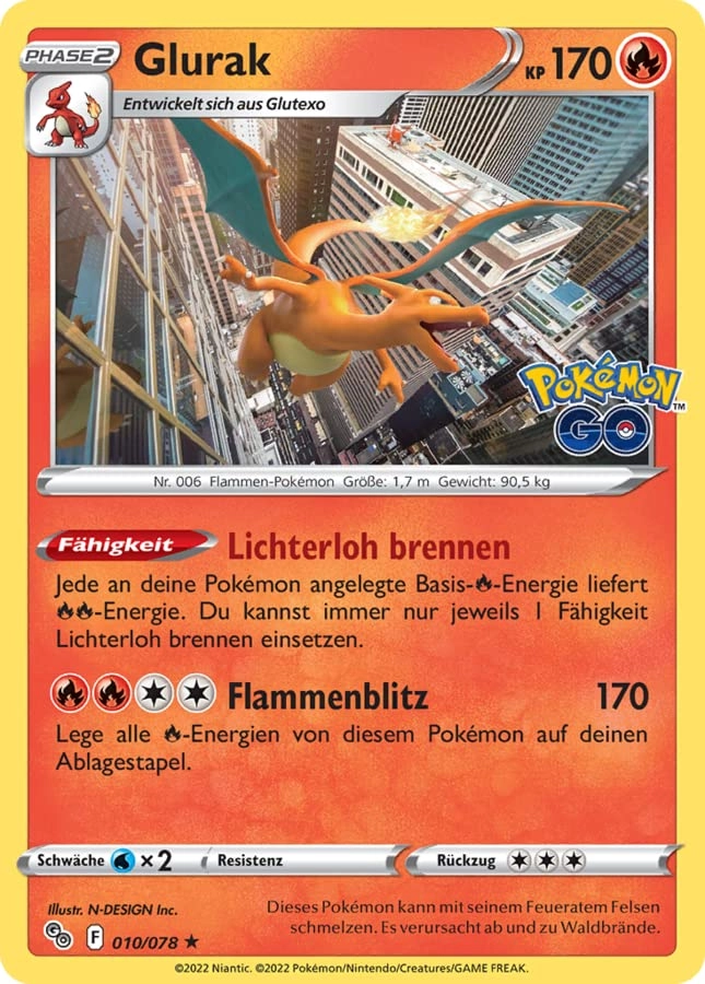 Glumanda & Glutexo & Glurak Rare Holo Set Sword & Shield GO 8-10/78