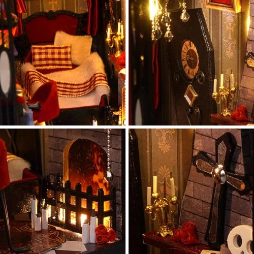 3D Wooden Puzzle Bookshelf Insert - Library of Books 1:24