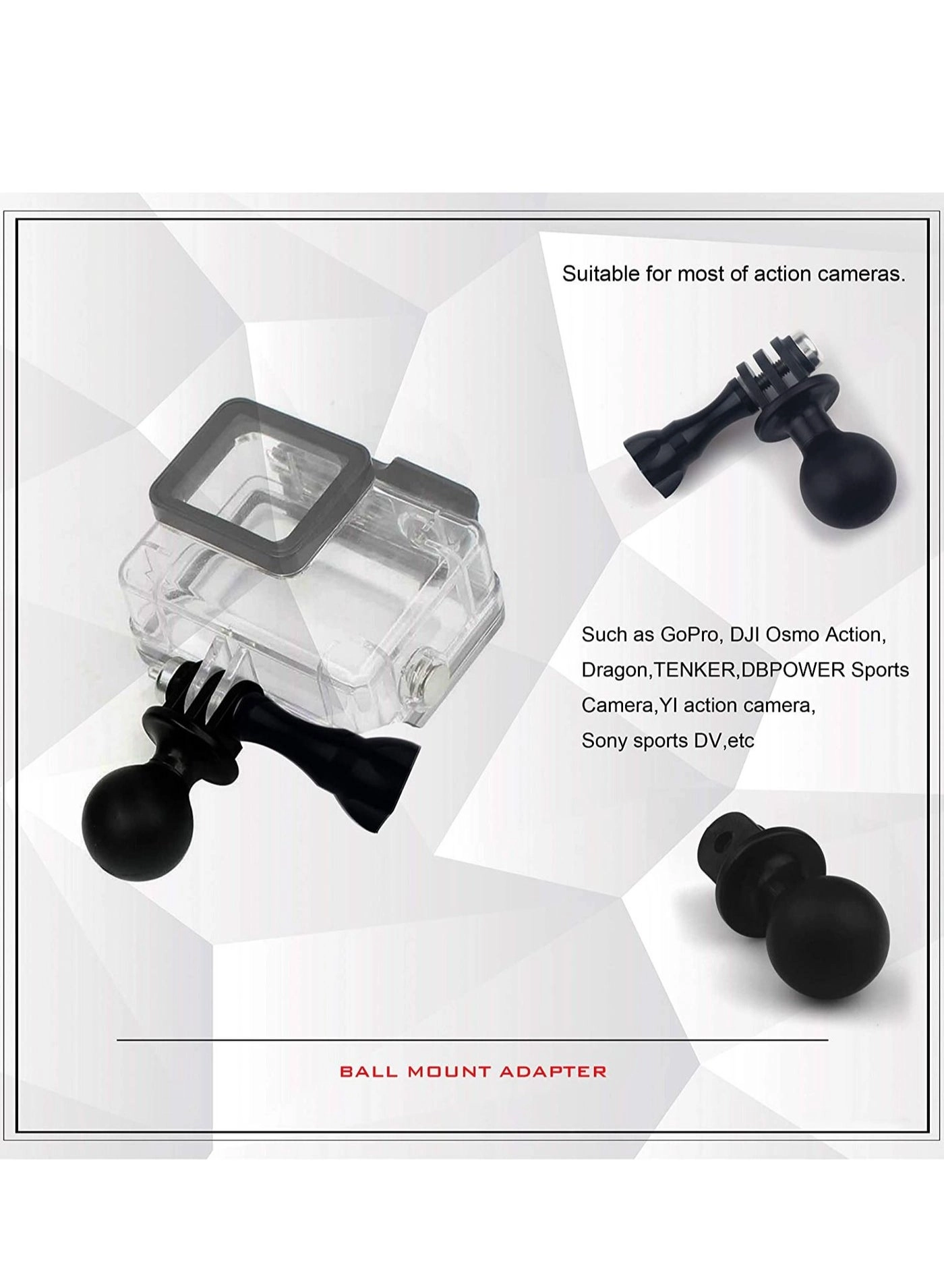 Ball Mount Adapter - Compatible with GoPro Hero Series RAM Mounts