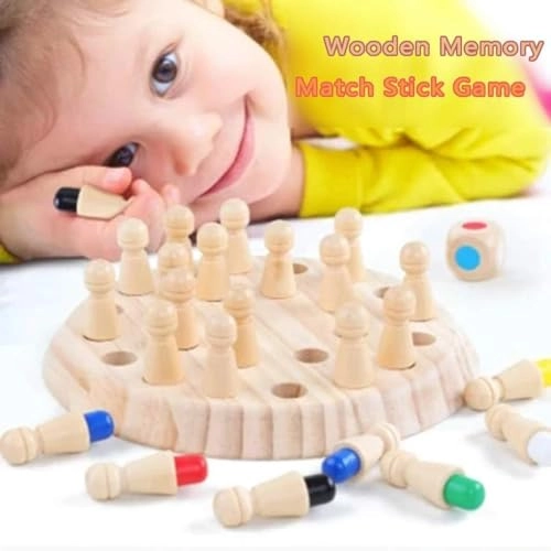 Wooden Memory Chess Game - 3 months and up 24 pieces