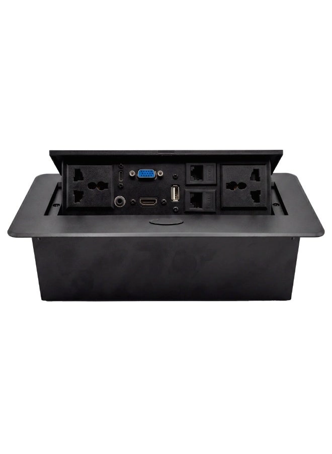 Desktop Power Hub - Pop-Up Cable Management Universal Power