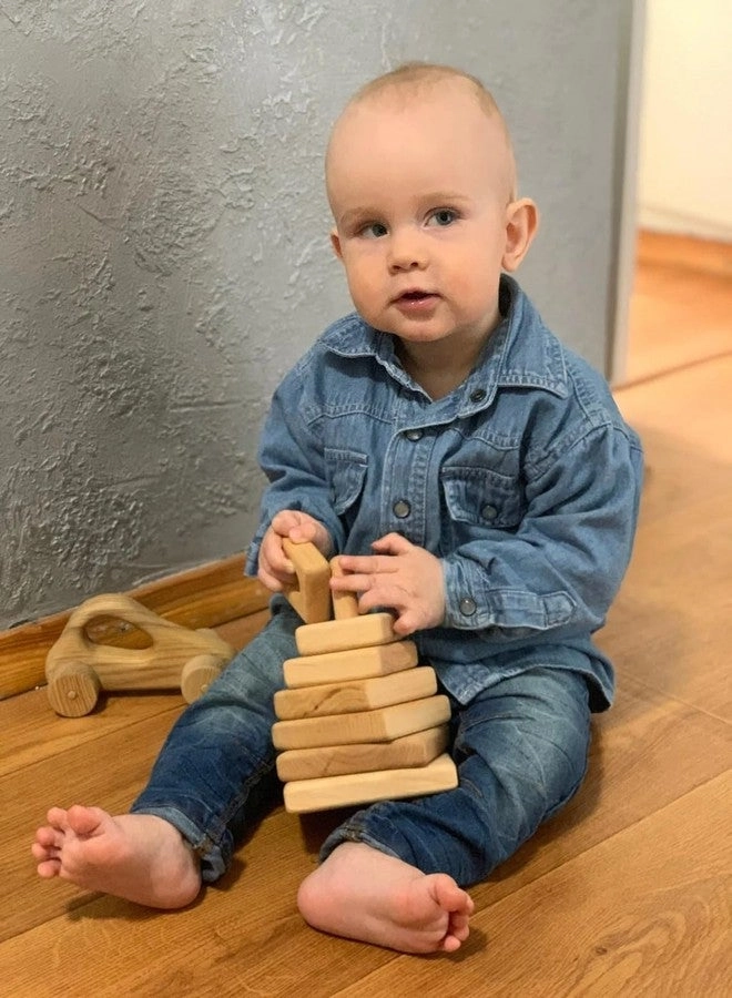 Natural Wooden Stacking Ring Montessori-Inspired