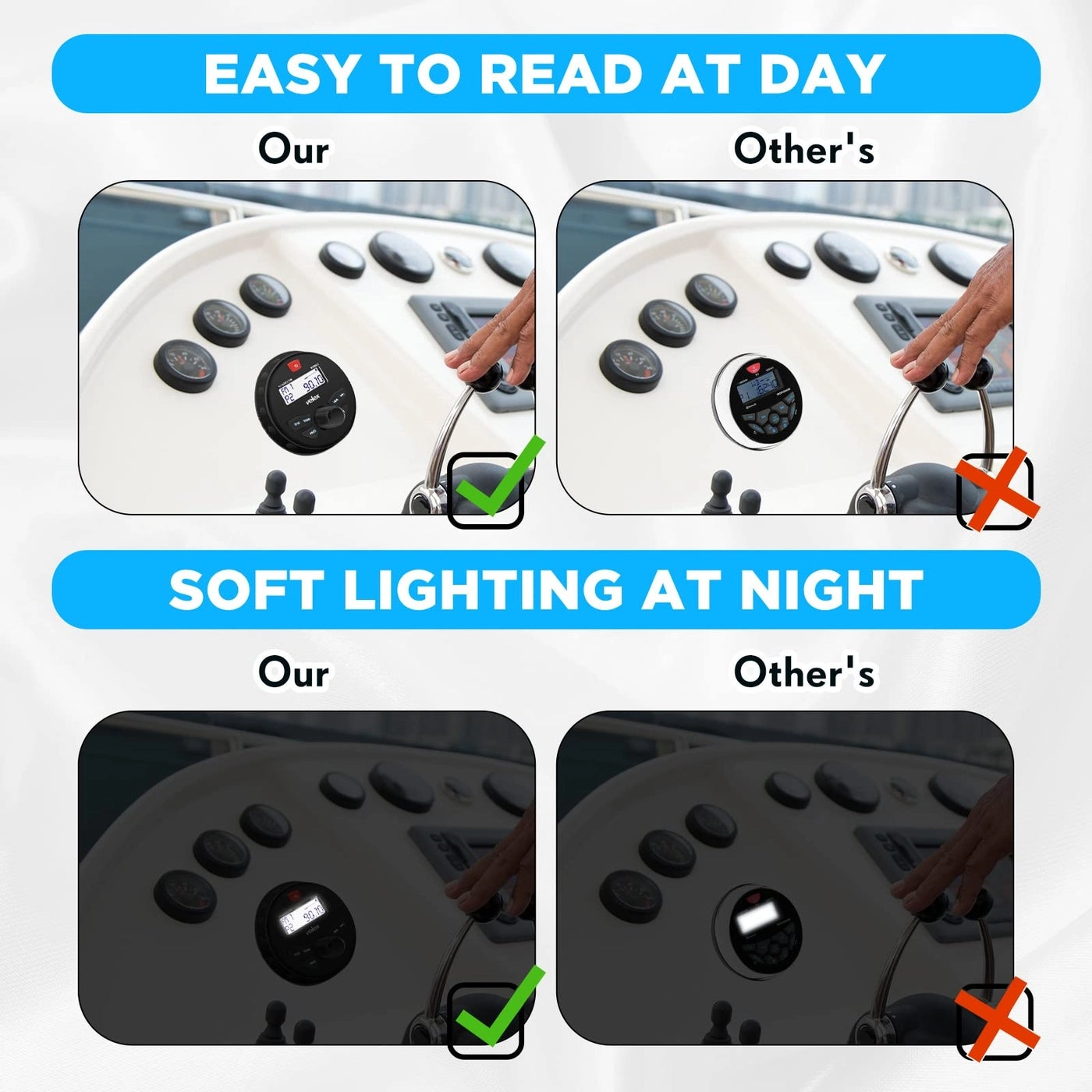 Marine Stereo - Bluetooth MP3 + Speaker - 2 x 6.5 Inch Black + Antenna