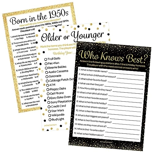 Who Knows Best - 20 cards + Older or Younger + Born in the 1950's Trivia Adult