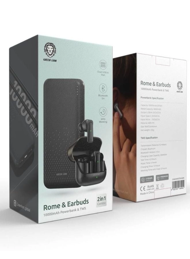 Rome - 10000mAh + TWS Earbuds - 200mAh