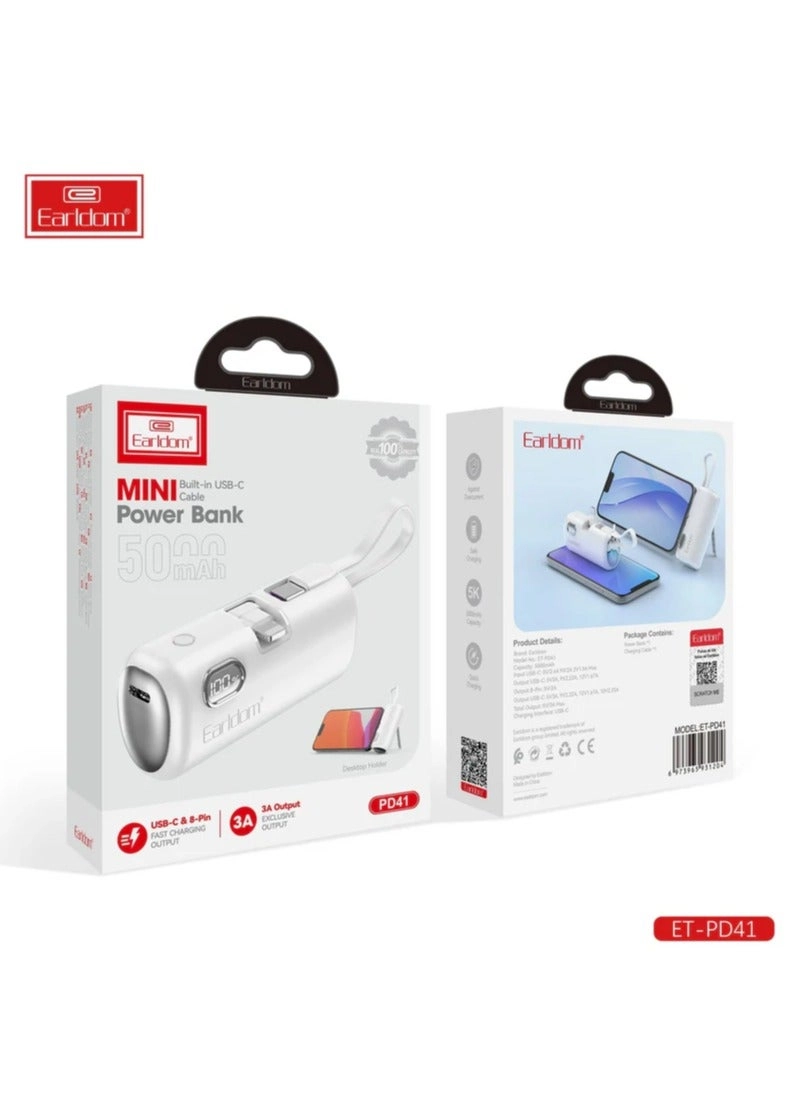 Pocket Power Bank - 5000 Watt-hour 2 Output Type-c