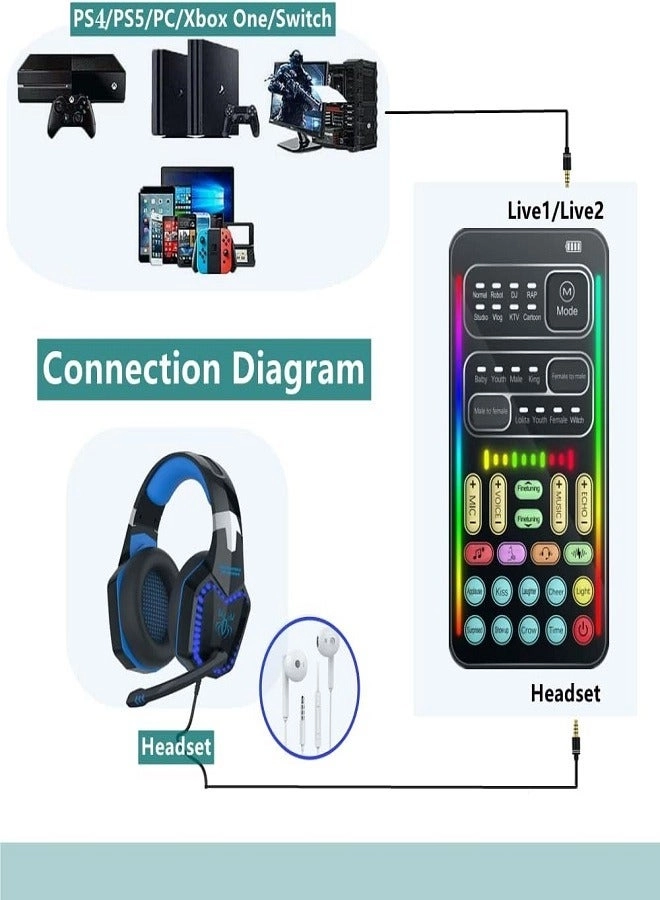 Portable Sound Card Handheld Microphone Wired Microphone