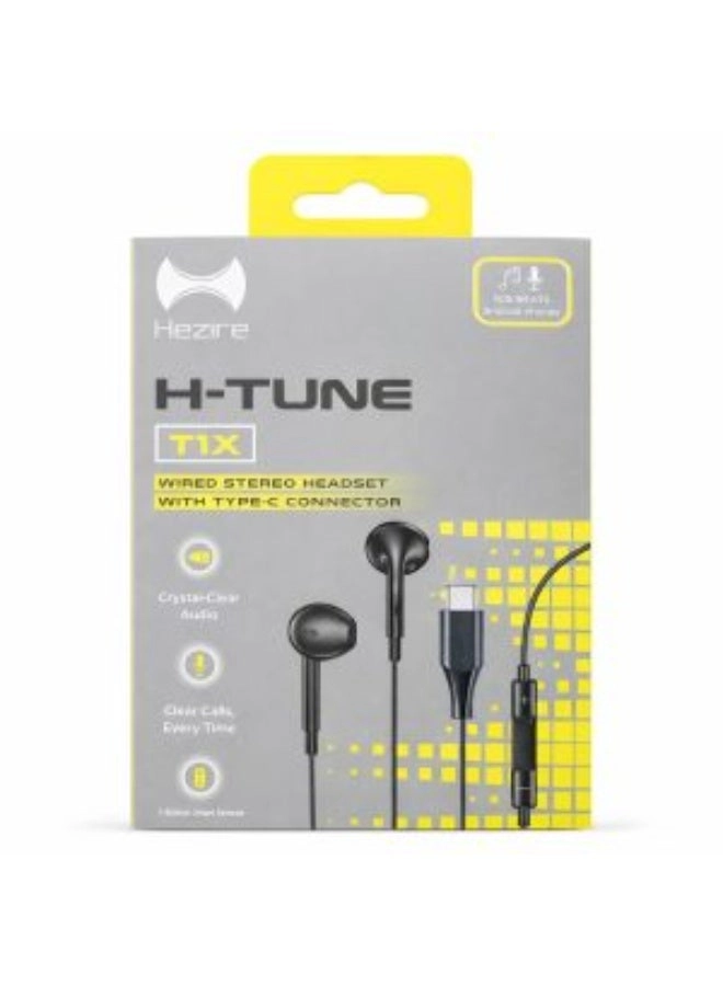 HEZ-WSH-TYPC-BK Wired Headset