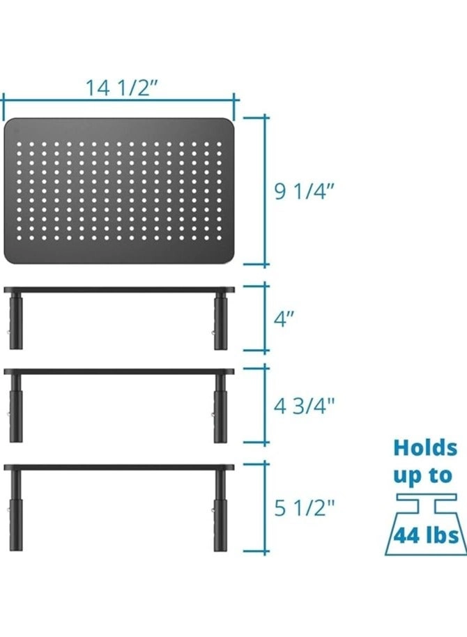 Monitor Stand Riser - 2 Pack 3 Height Adjustable 14.5 in