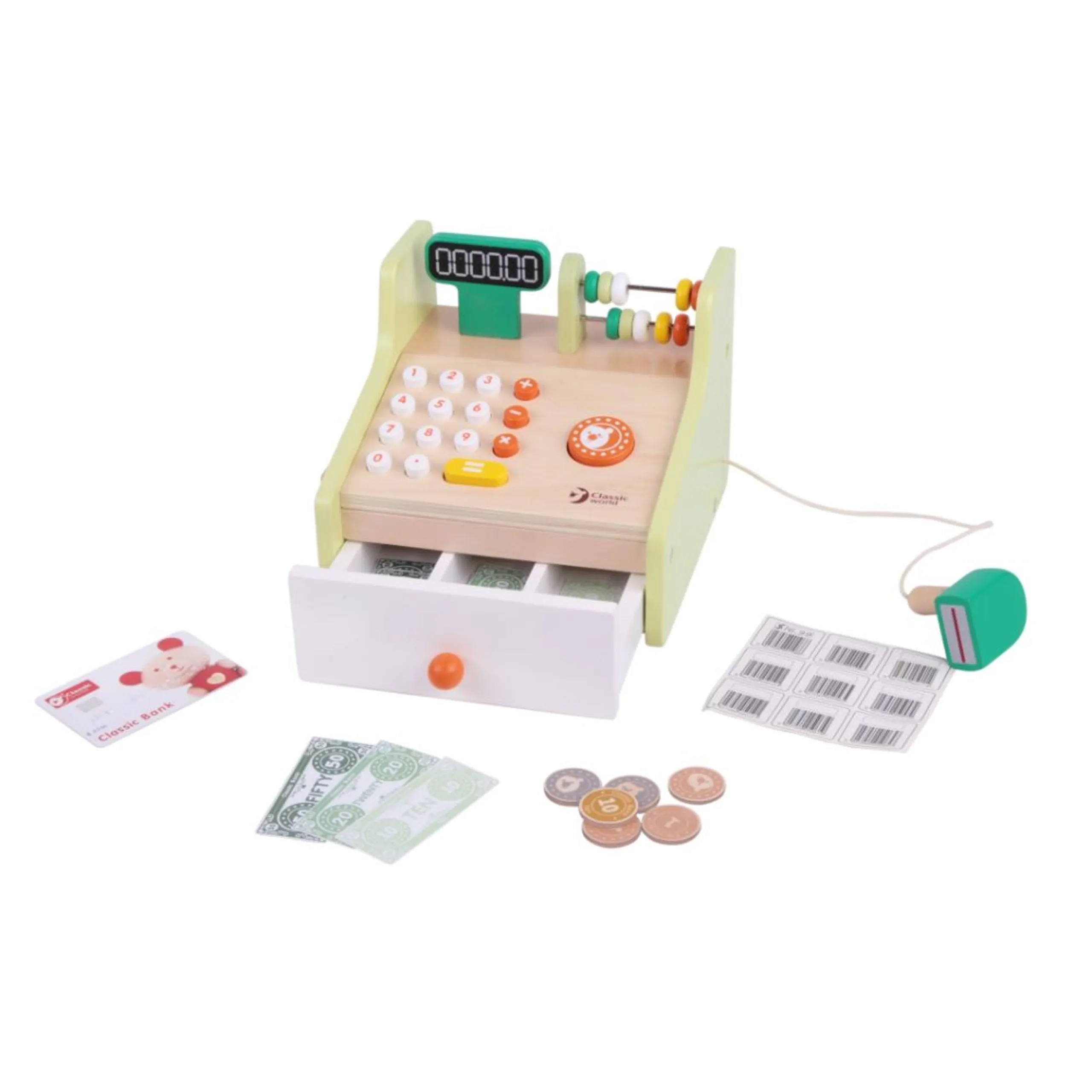 Classic World Cash Register - play money bank card coins (CIHL-54167)