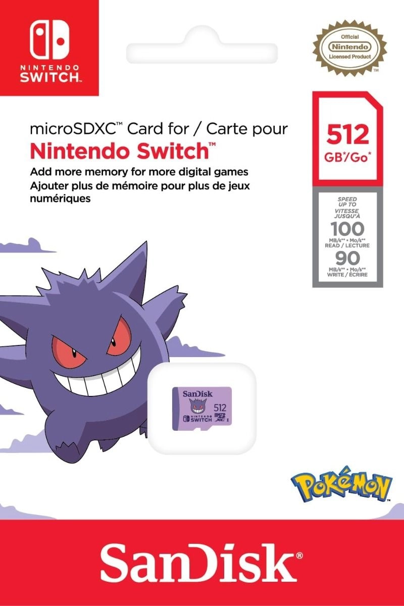 Pokemon Gengar MicroSD 512GB