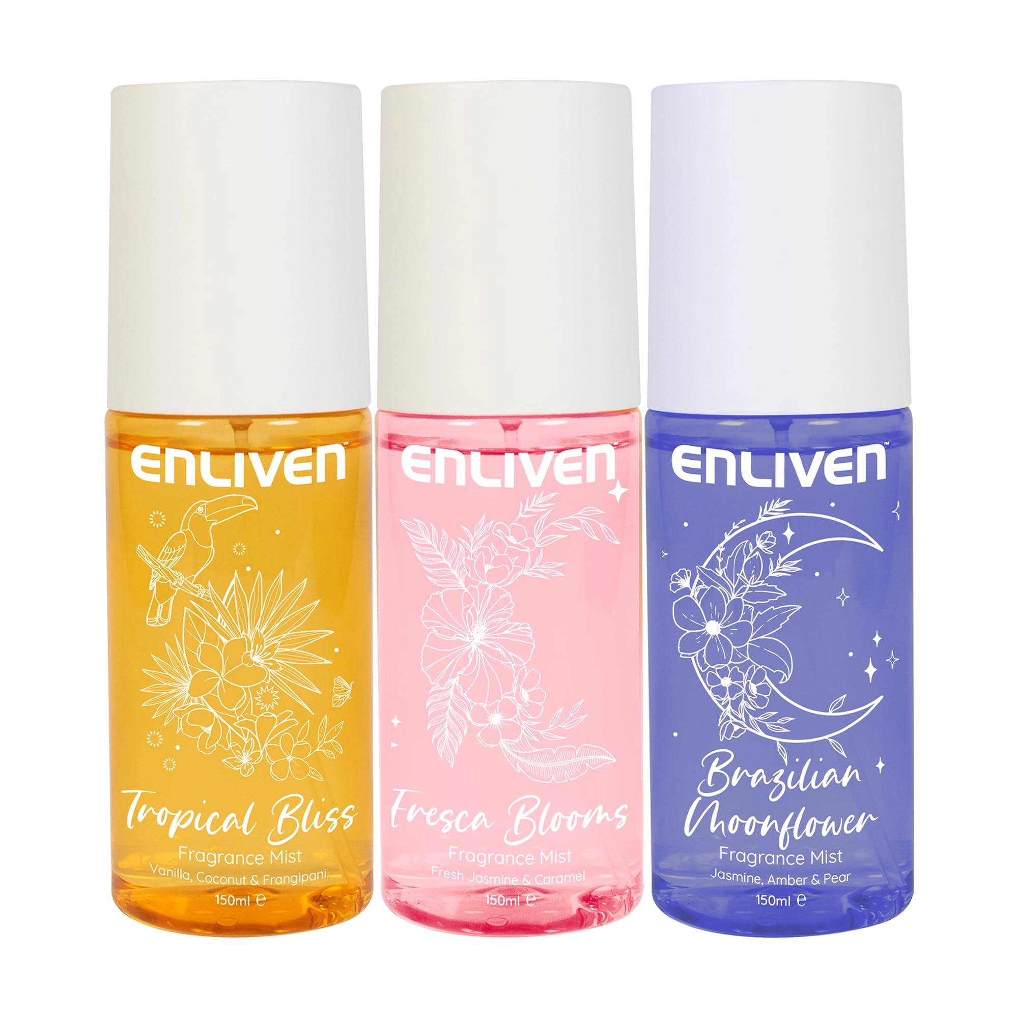 DCS Group Tropical Bliss - 150ml + Fresca Blooms - 150ml + Brazilian Moonflower - 150ml