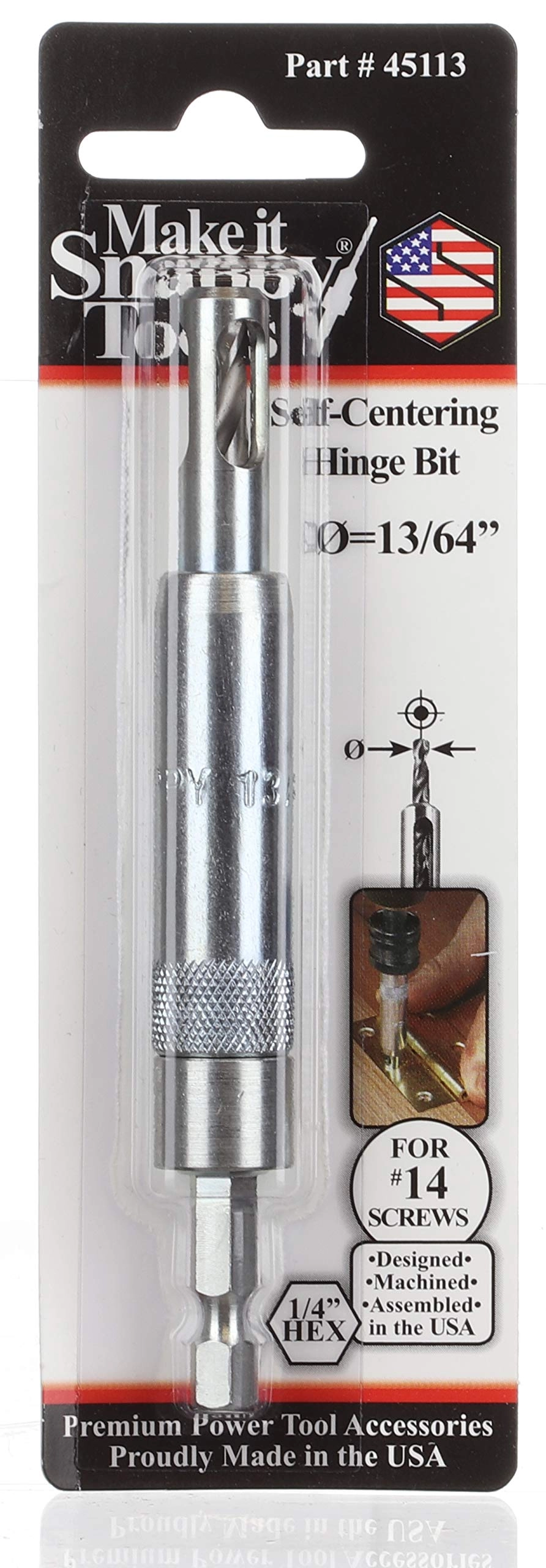 Self-Centering Hinge Bit - Hss 13/64 Inch