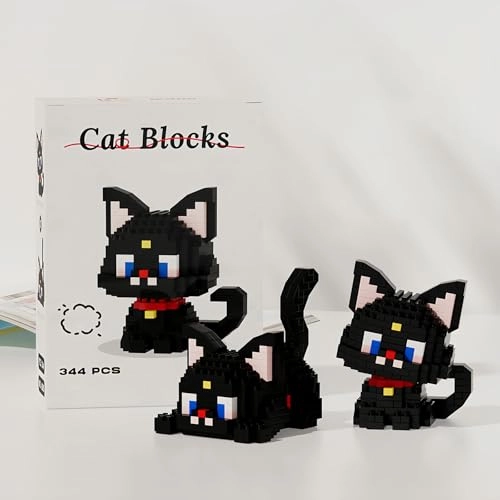 Micro Animal Building Bricks Cat - Black Cat 1 pcs