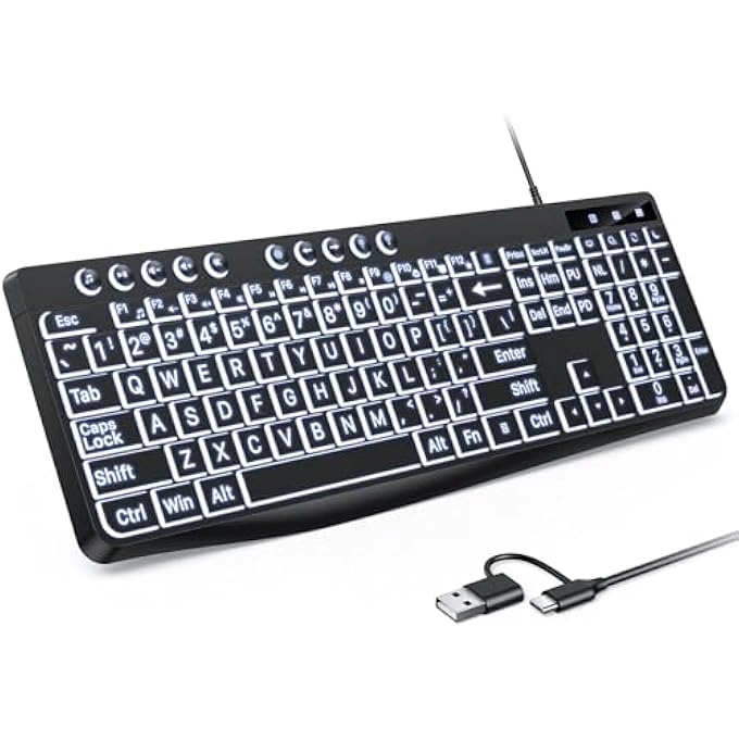 LARGE PRINT BACKLIT KEYBOARD
