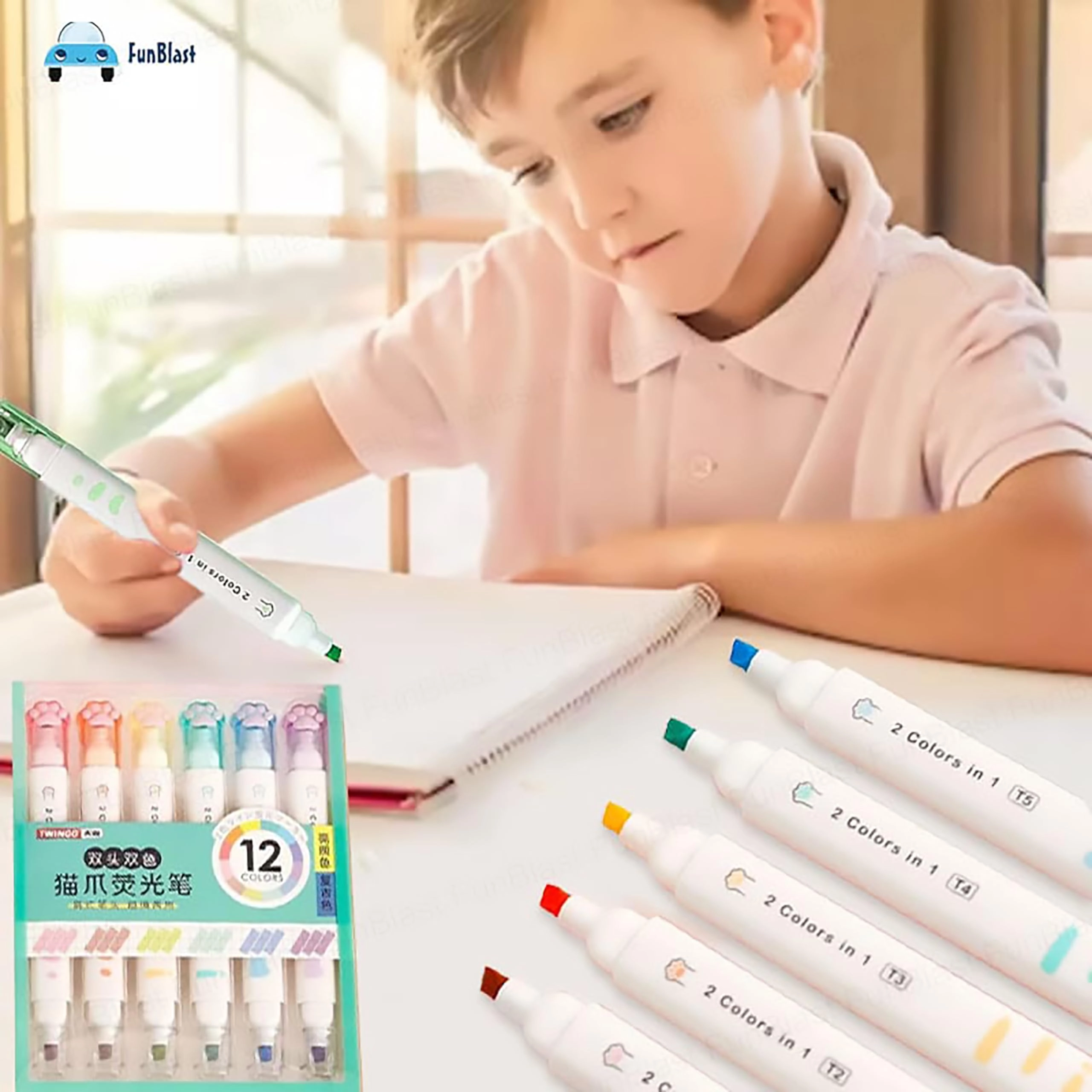 Cute Cat Paw Highlighter Pen - Multicolor Chisel