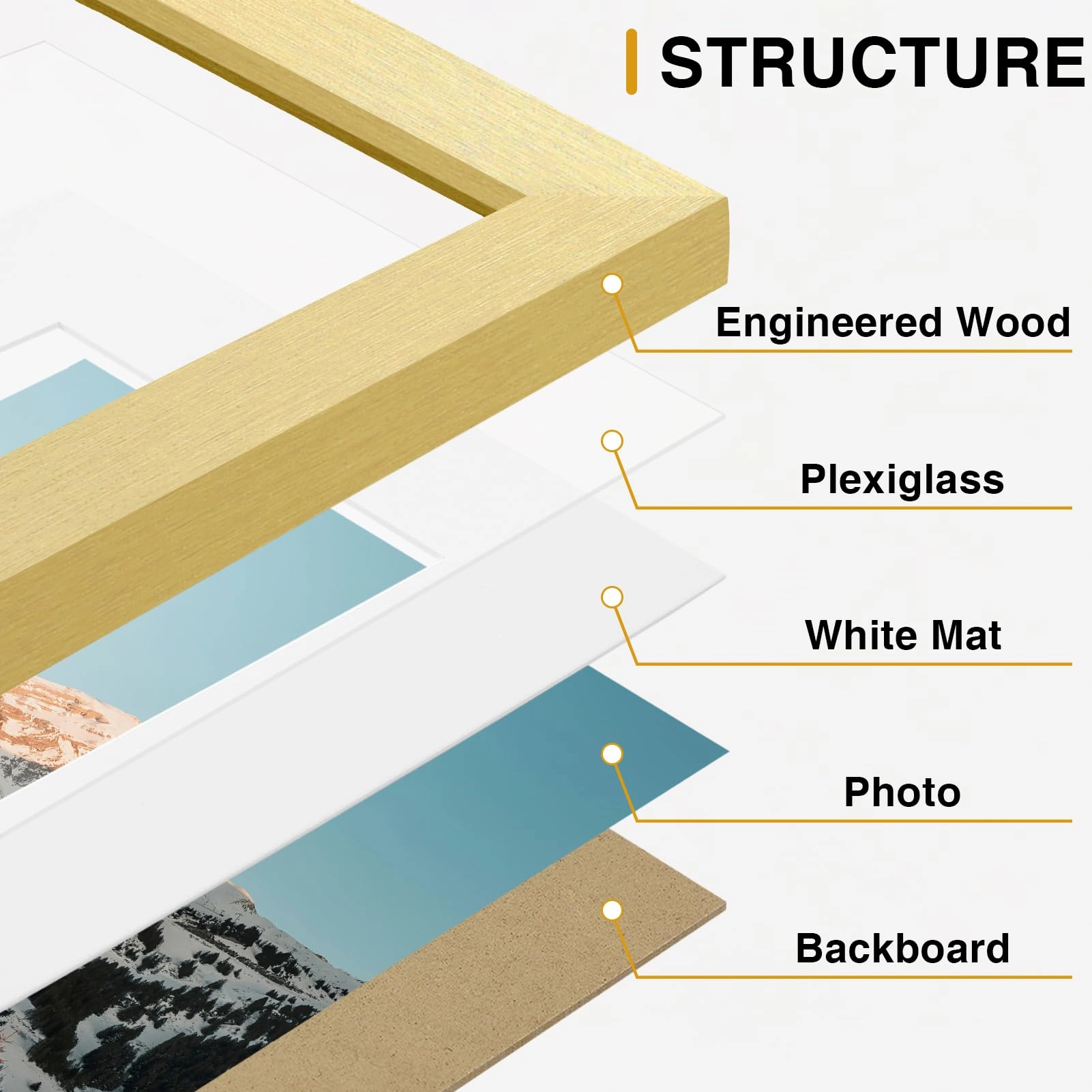 Picture Frames Set - 10 Pack Rustic Grey