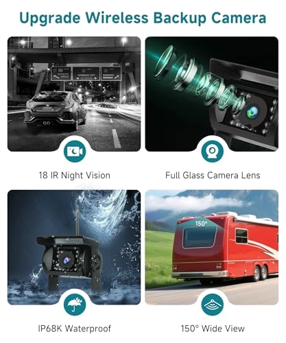 Wireless Backup Camera Kit - 18 IR Night Vision Wireless 1080P